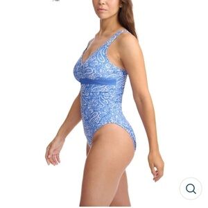 Lole blue white paisley print one piece swimsuit NEW with tags Size 16